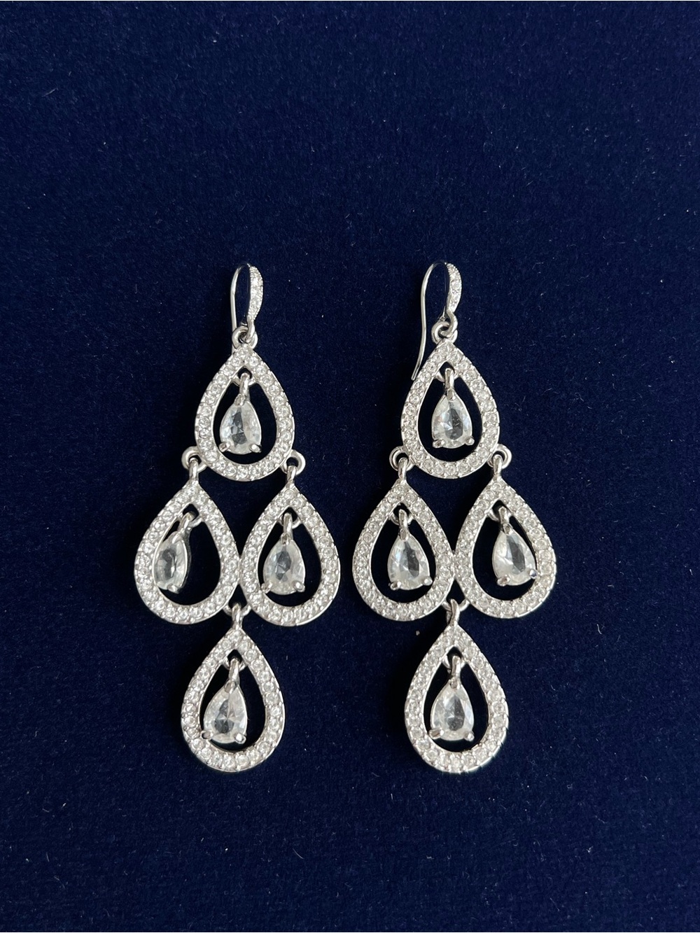 Carolet Sparkling Crystal Chandelier Drop Earrings (Silver-Tone)